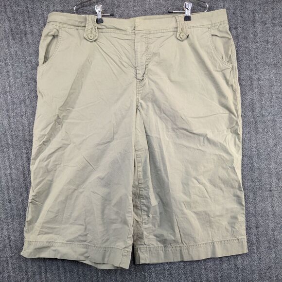 Venezia Womens Shorts Green Size 22 Pockets Belt Loops Cotton - Picture 2 of 10